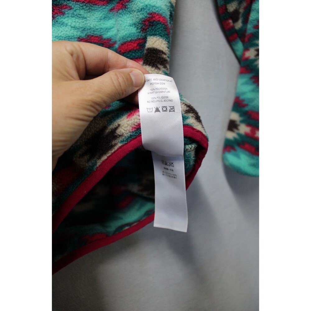 Patagonia Synchilla womens Aztec turquoise/pink fleece pullover M - Picture 5 of 10